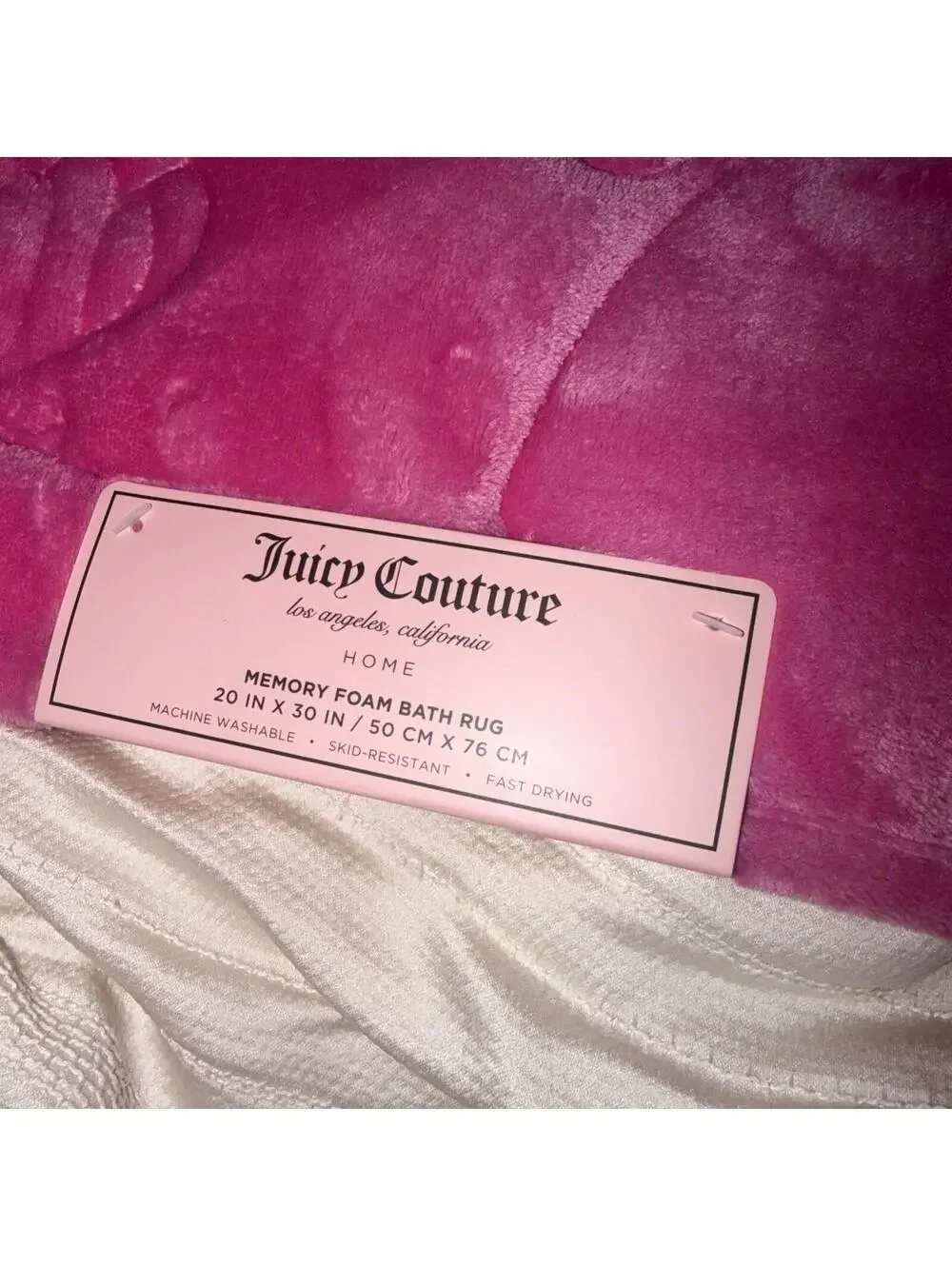 Juicy Couture Memory Foam Bath Mat pink